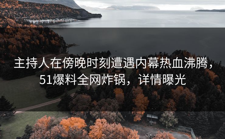 主持人在傍晚时刻遭遇内幕热血沸腾，51爆料全网炸锅，详情曝光
