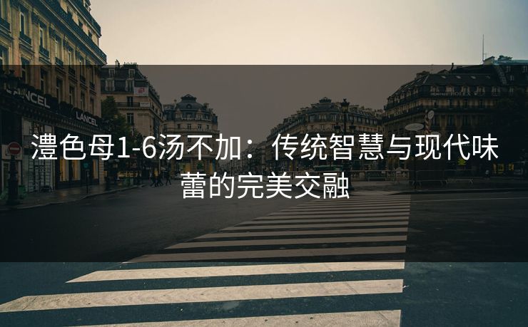 澧色母1-6汤不加：传统智慧与现代味蕾的完美交融