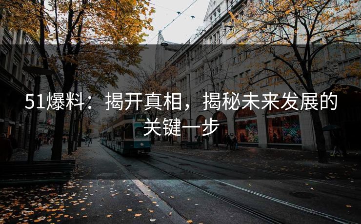 51爆料：揭开真相，揭秘未来发展的关键一步